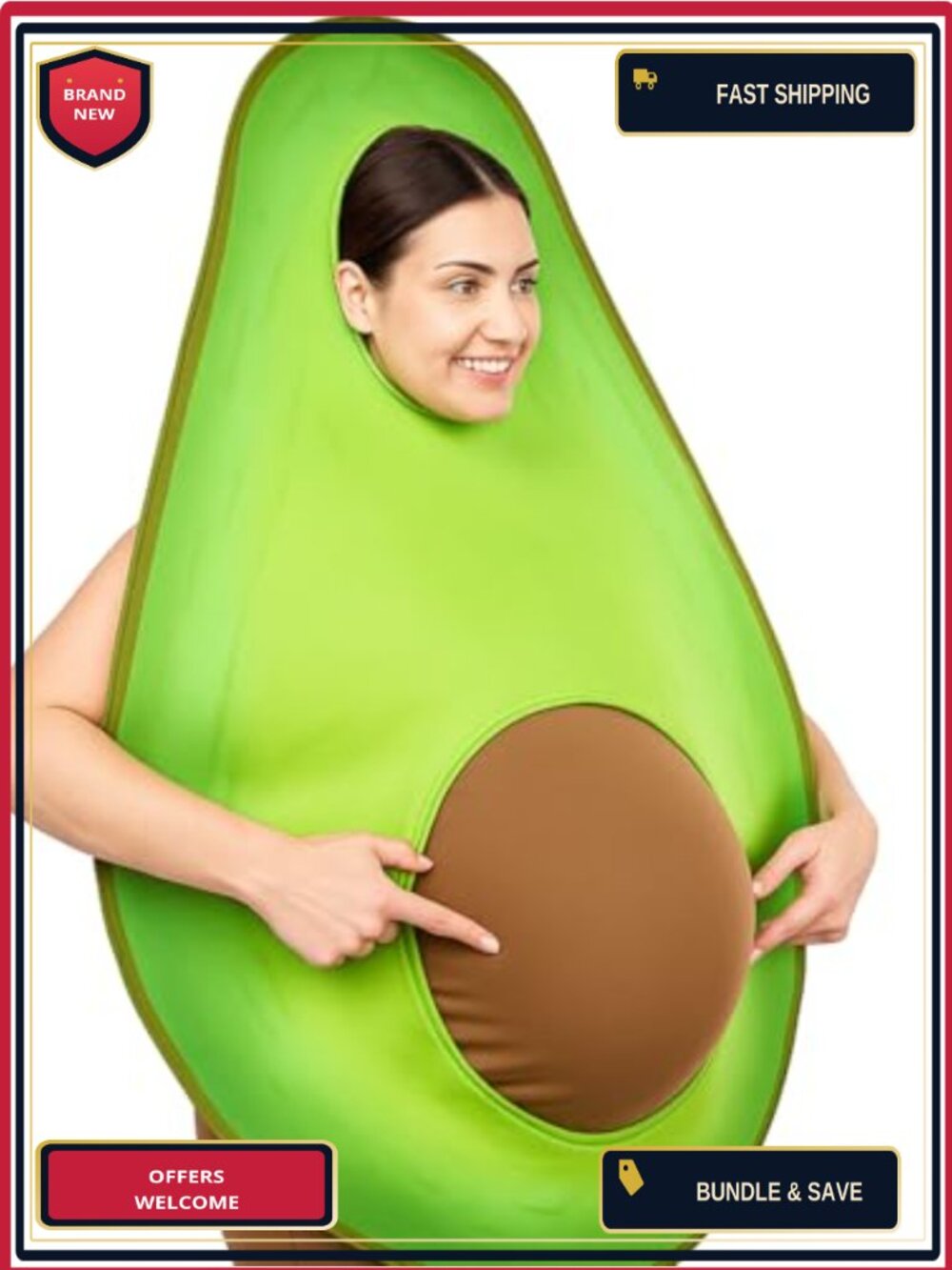 Maternity Halloween Avocado Costume Foam Coat Elastic Sponge Polyester